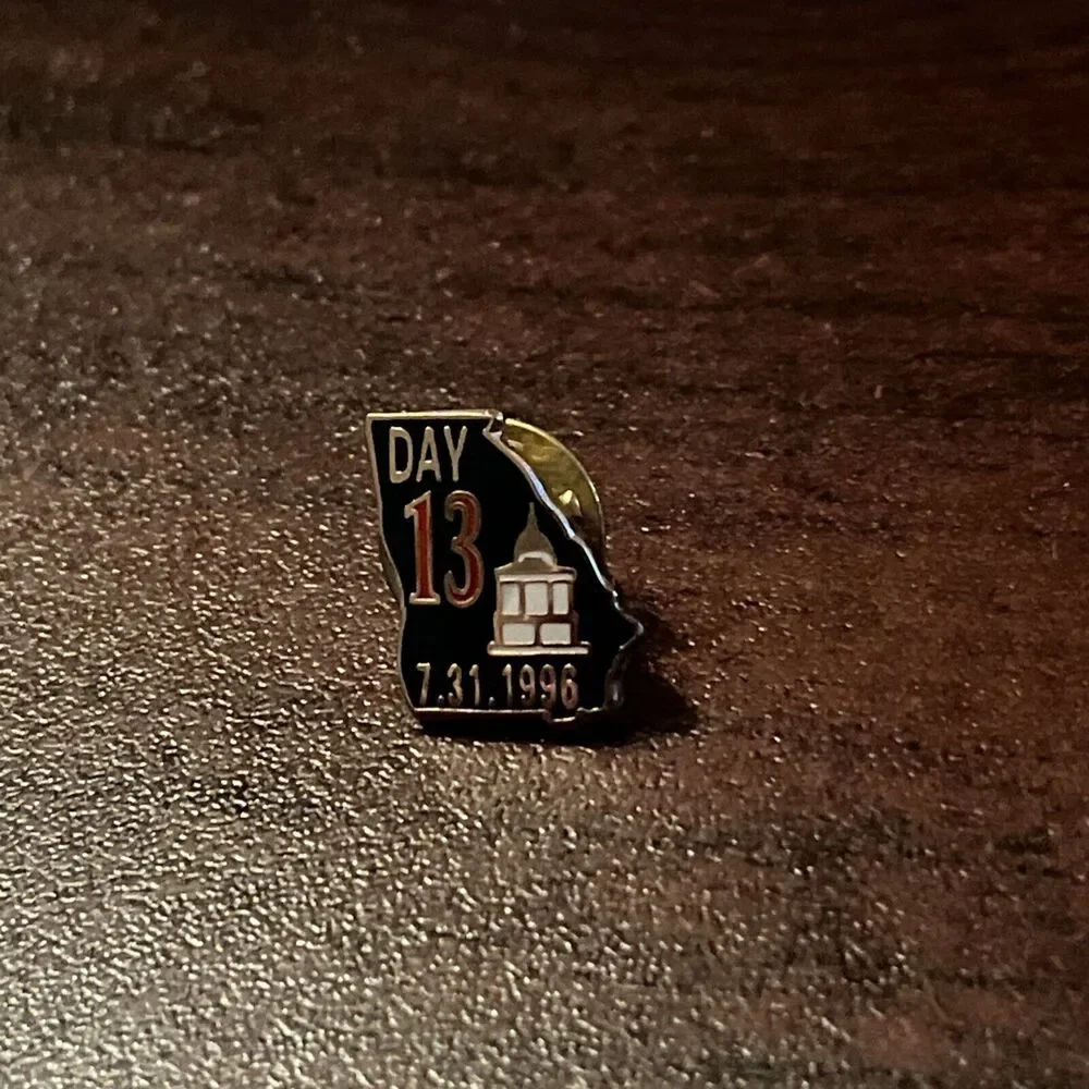 Vintage 1996 Atlanta Olympics‎ Day 13 Of The Games July 31st Lapel Hat Pin